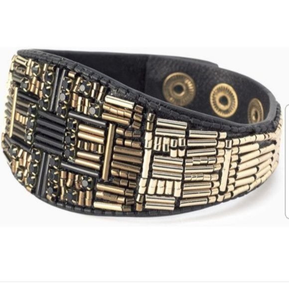 Stella & Dot Jasper Ombré Hand Beaded Cuff Bracelet - Picture 5 of 6